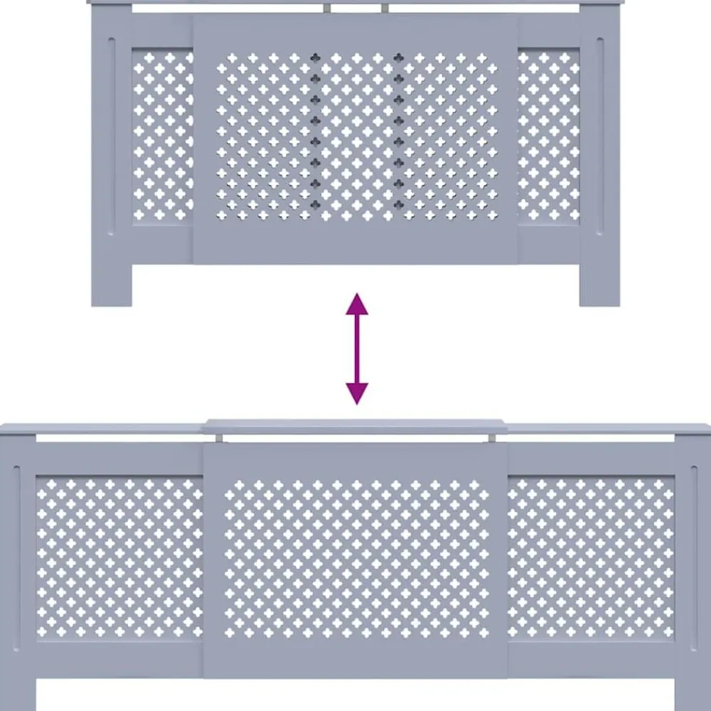 vidaXL Accesorios Para Electrodomésticos-Cubierta para radiador MDF 205 cm