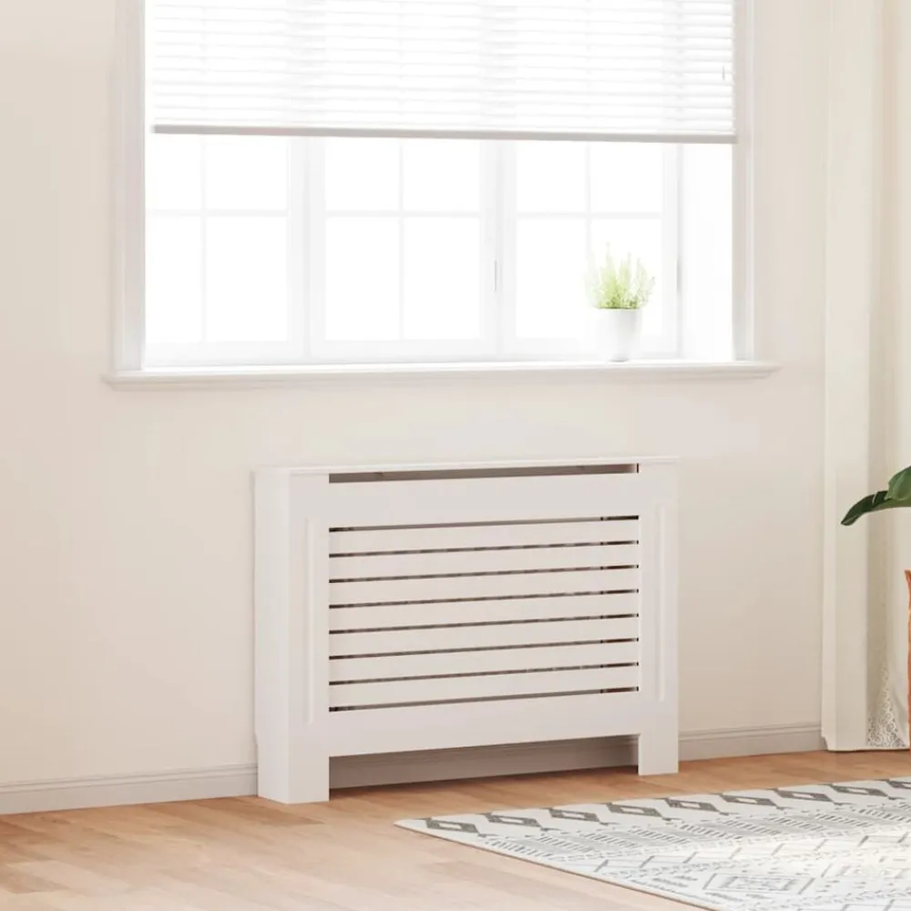 vidaXL Cubierta para radiador MDF 112x19x81,5 cm Blanco Clearance