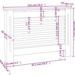 vidaXL Cubierta para radiador MDF 112x19x81,5 cm Blanco Clearance