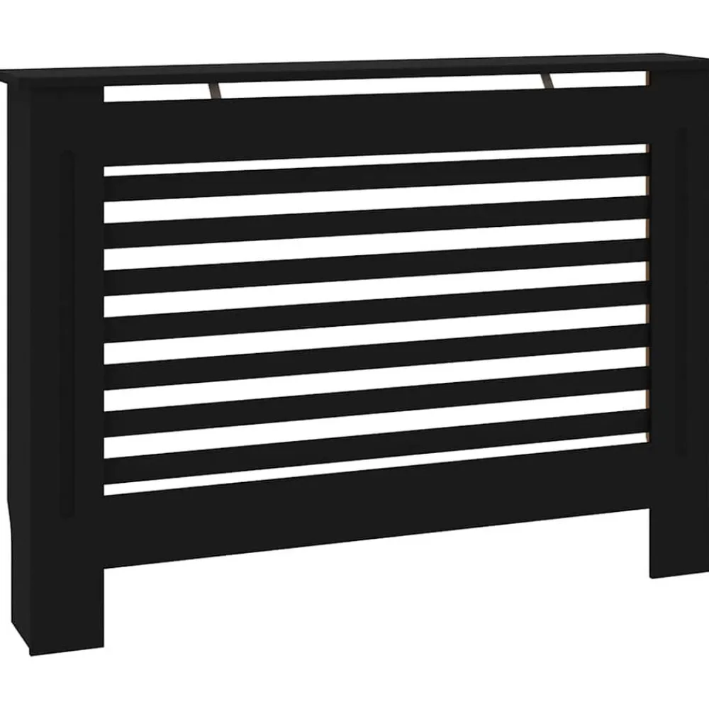 vidaXL Cubierta para radiador MDF 112x19x81,5 cm Negro Best