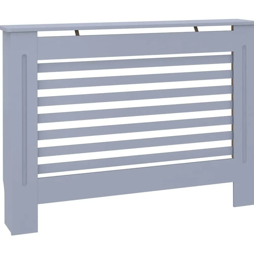 vidaXL Cubierta para radiador MDF gris antracita 112x19x81,5 cm New