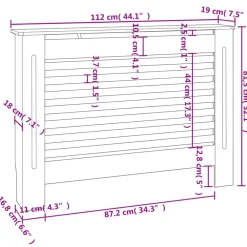 vidaXL Cubierta para radiador MDF gris antracita 112x19x81,5 cm New