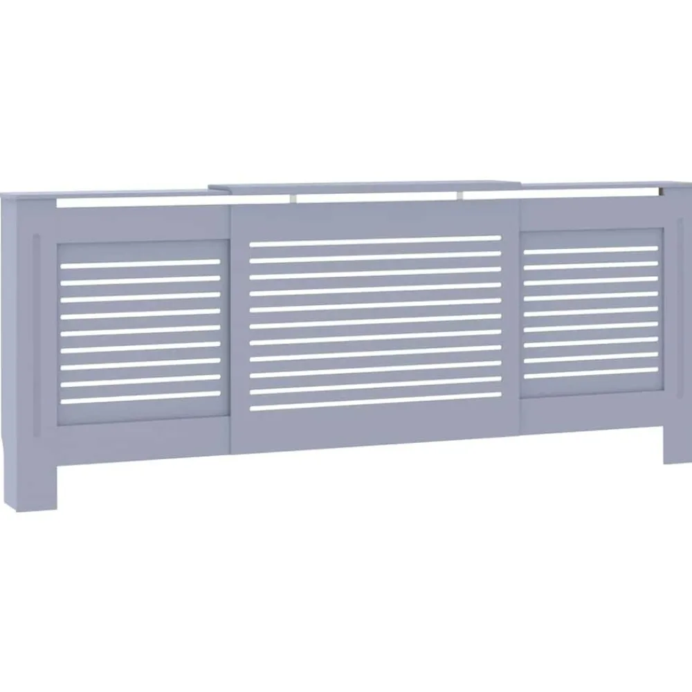 vidaXL Cubierta para radiador MDF 205 cm Gris