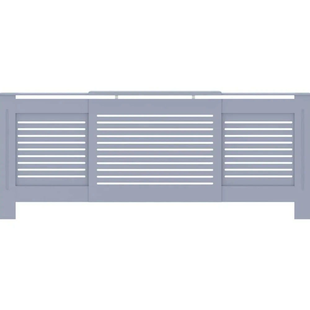 vidaXL Cubierta para radiador MDF 205 cm Gris