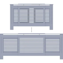 vidaXL Cubierta para radiador MDF 205 cm Gris