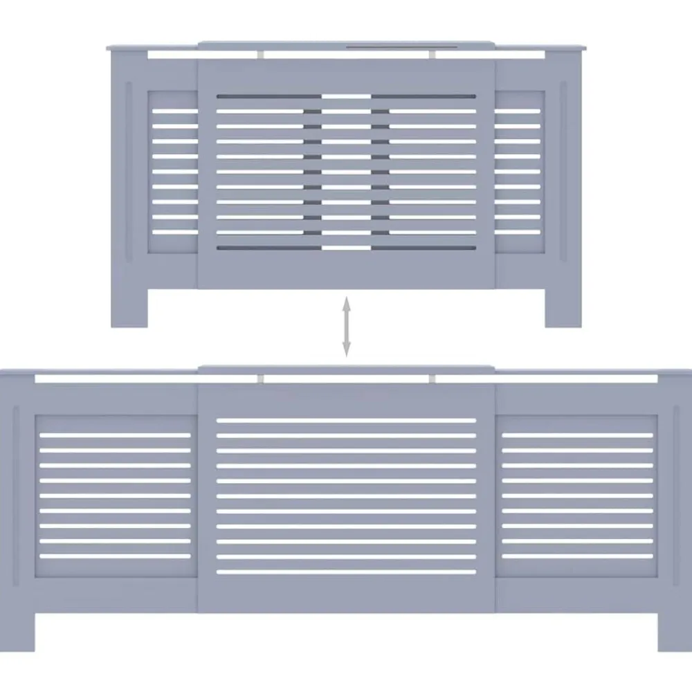 vidaXL Cubierta para radiador MDF 205 cm Gris