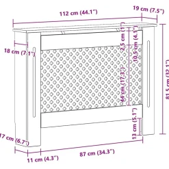 vidaXL Cubierta para radiador MDF gris 112x19x81,5 cm Antracita Sale