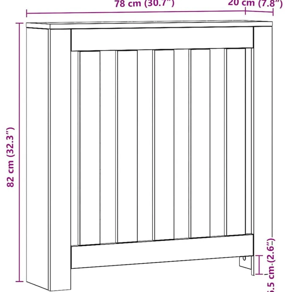 vidaXL Cubierta radiador madera ingeniería artisan 78x20x82 cm Roble Outlet