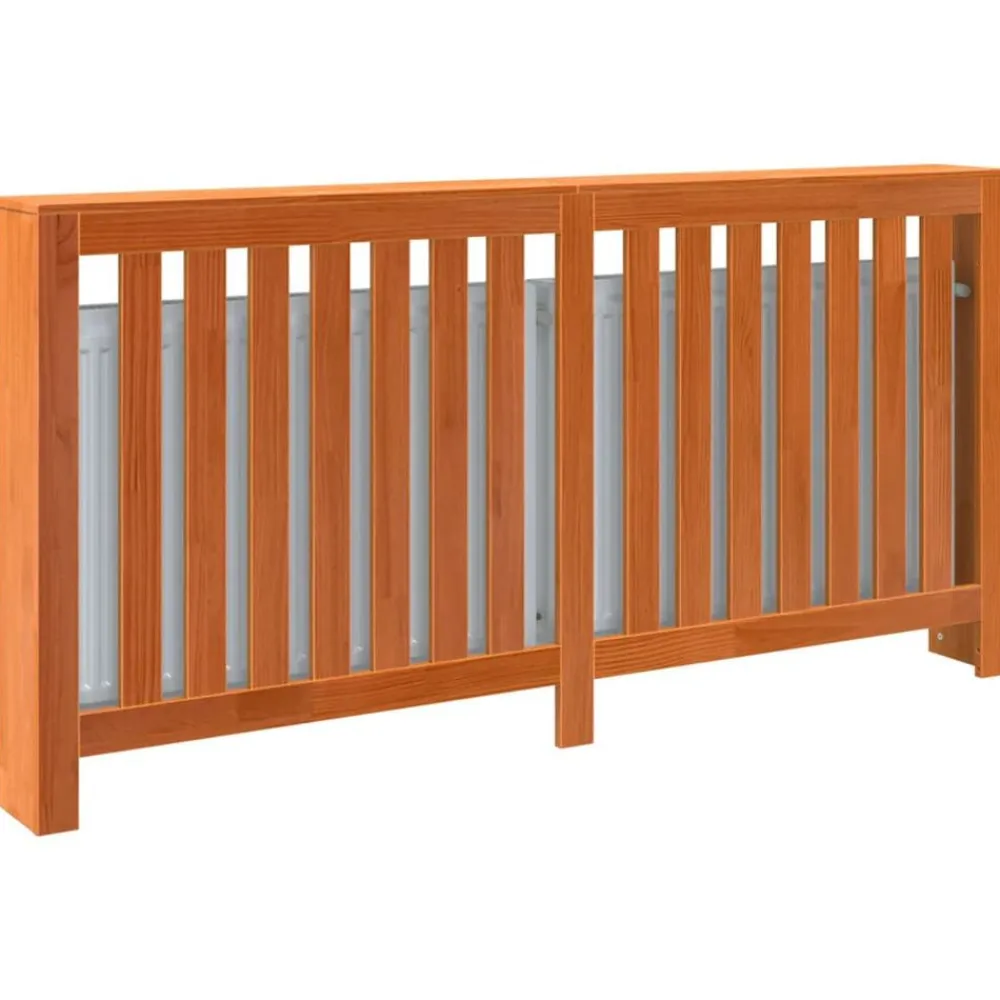vidaXL Cubierta radiador madera maciza pino marrón cera 169x19x84 cm Marrón Best