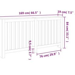 vidaXL Cubierta radiador madera maciza pino marrón cera 169x19x84 cm Marrón Best