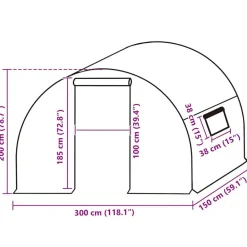vidaXL Cubierta repuesto de invernadero (4,5 m²) 300x150x200 cm Verde Discount