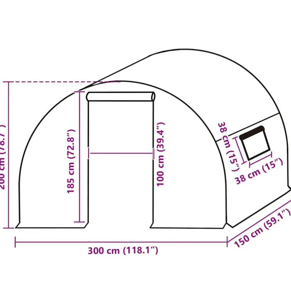 vidaXL Cubierta repuesto de invernadero (4,5 m²) 300x150x200 cm Verde Discount