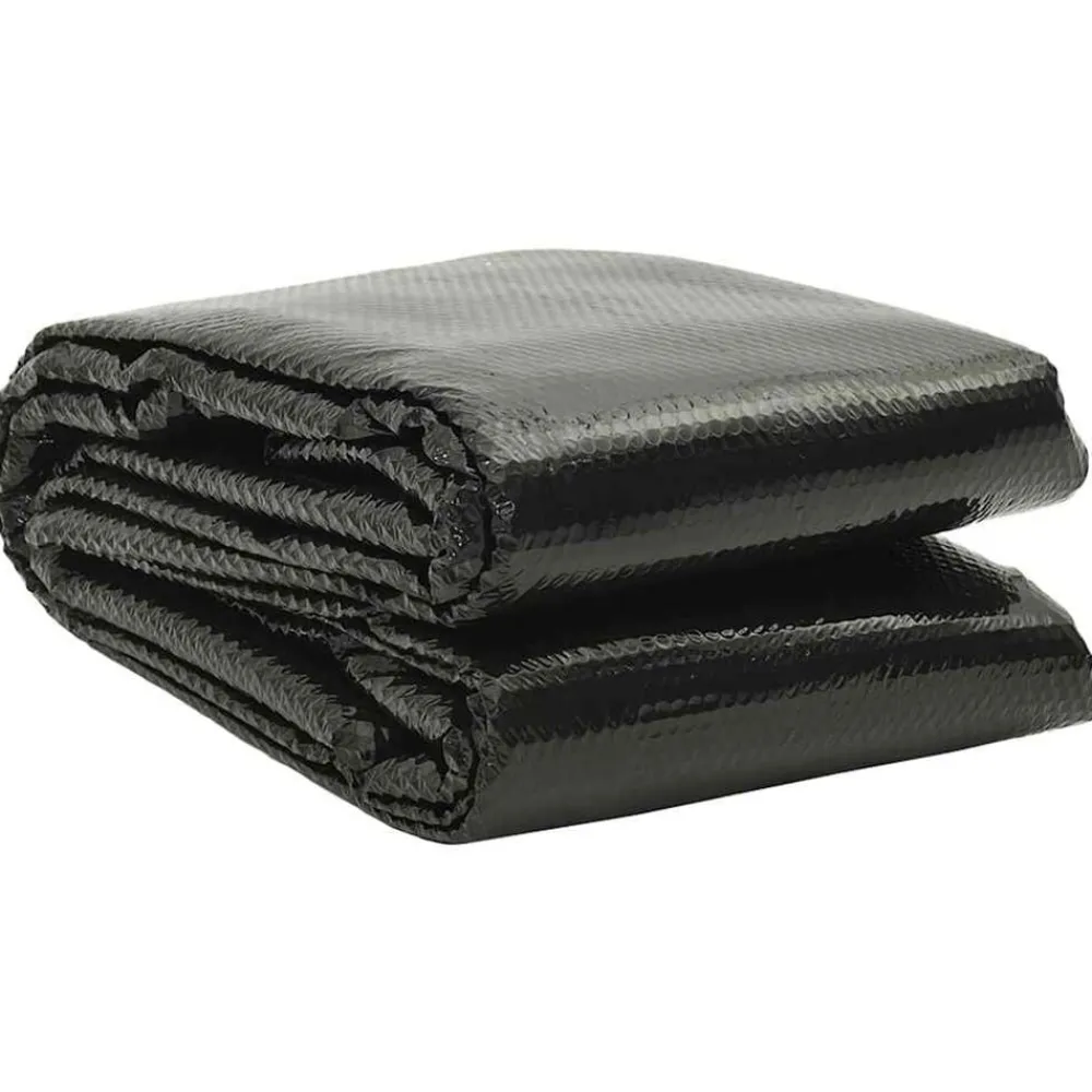 vidaXL Cubierta solar de piscina PE rectangular flotante 10x5 m Negro Outlet