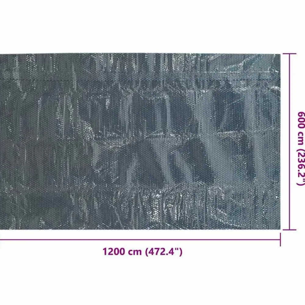 vidaXL Piscina Y Spa-Cubierta solar de piscina de PE flotante negro y azul 1200x600cm