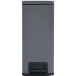 vidaXL Productos Del Hogar-Cubo basura con pedal antihuellas 30L acero inoxidable