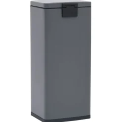 vidaXL Productos Del Hogar-Cubo basura con pedal antihuellas 30L acero inoxidable
