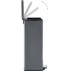 vidaXL Productos Del Hogar-Cubo basura con pedal antihuellas 30L acero inoxidable