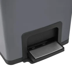 vidaXL Productos Del Hogar-Cubo basura con pedal antihuellas 30L acero inoxidable