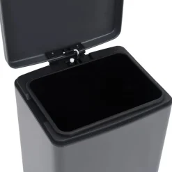 vidaXL Productos Del Hogar-Cubo basura con pedal antihuellas 30L acero inoxidable