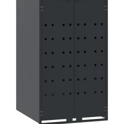 vidaXL Cubo de basura con ruedas para cubo individual 69x79x117 cm acero Antracita Clearance