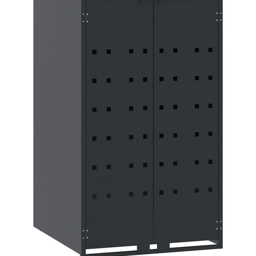 vidaXL Cubo de basura con ruedas para cubo individual 69x79x117 cm acero Antracita Clearance