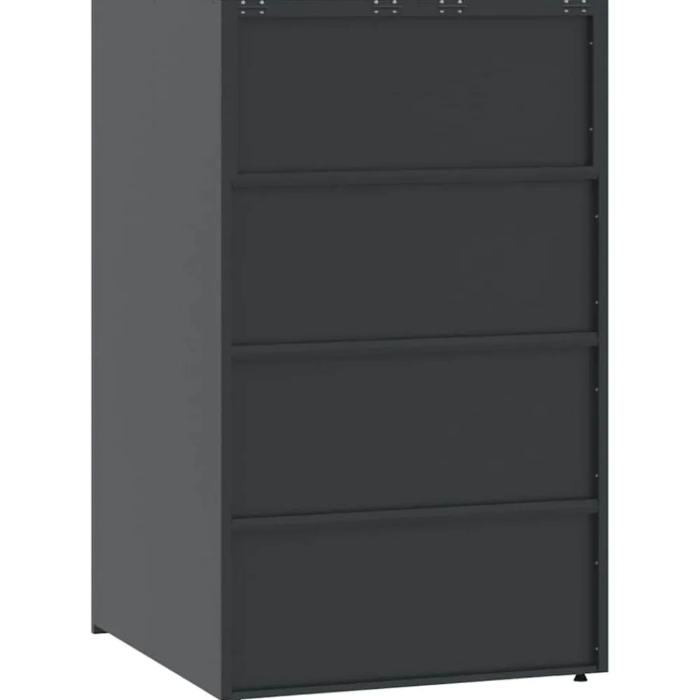 vidaXL Cubo de basura con ruedas para cubo individual 69x79x117 cm acero Antracita Clearance