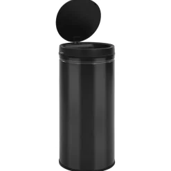 vidaXL Cubo de basura con sensor automático 80L acero al carbono Negro Sale
