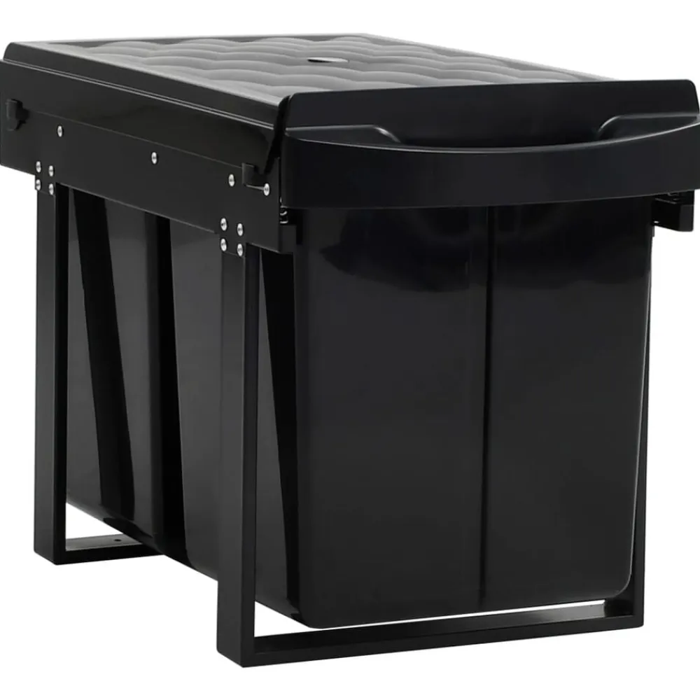 vidaXL Productos Del Hogar-Cubo de basura de cocina extraíble reciclaje cierre suave 48 L