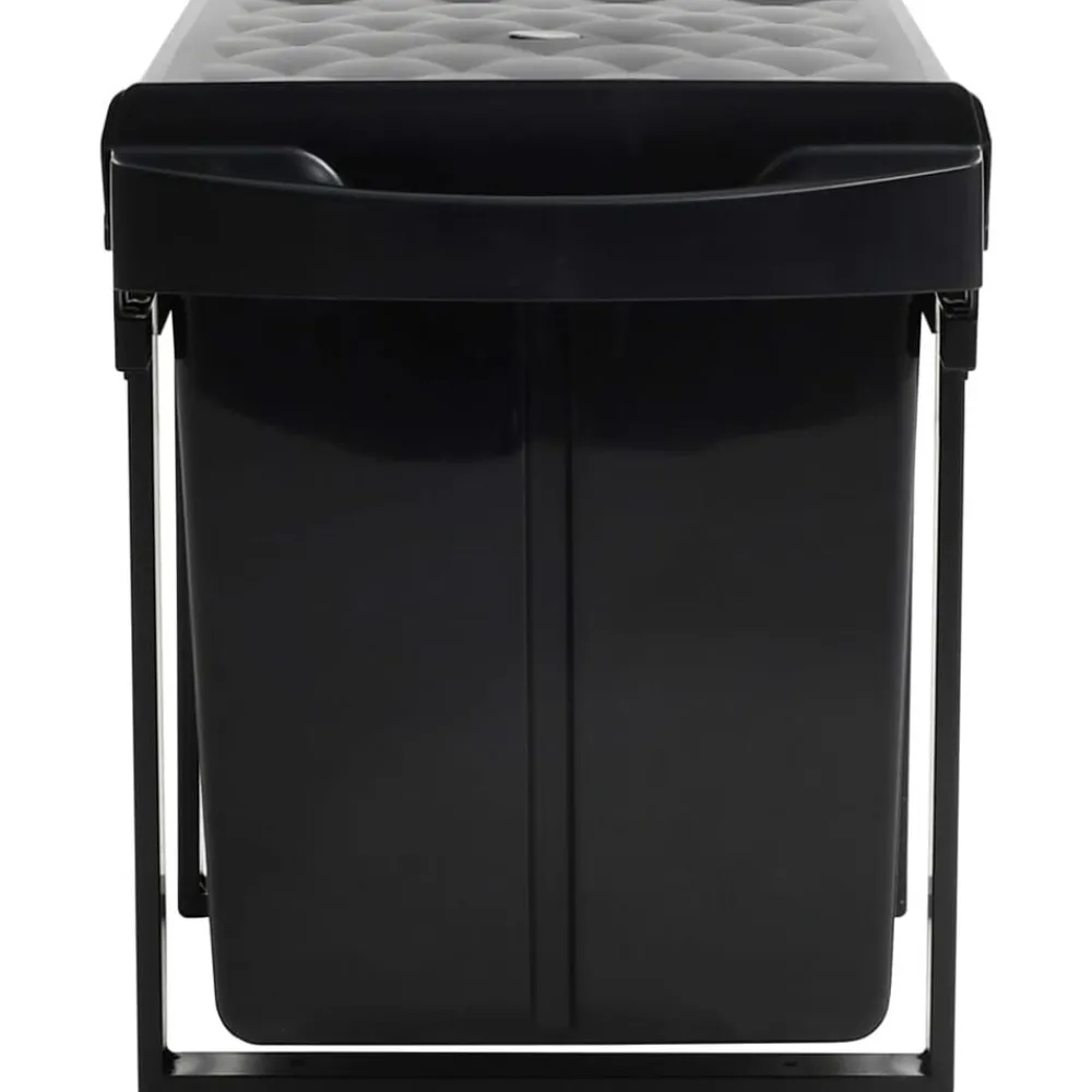 vidaXL Productos Del Hogar-Cubo de basura de cocina extraíble reciclaje cierre suave 48 L