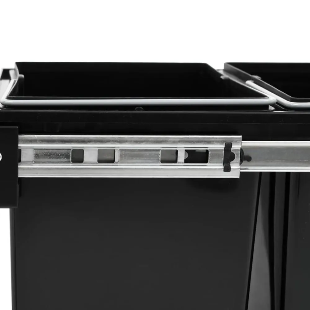 vidaXL Productos Del Hogar-Cubo de basura de cocina extraíble reciclaje cierre suave 48 L
