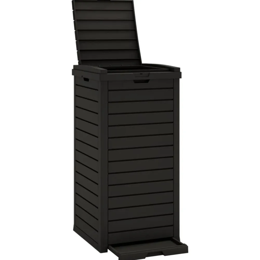 vidaXL Cubo de basura de exterior polipropileno 41x41x86 cm Negro