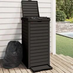vidaXL Cubo de basura de exterior polipropileno 41x41x86 cm Negro