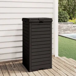 vidaXL Cubo de basura de exterior polipropileno 41x41x86 cm Negro