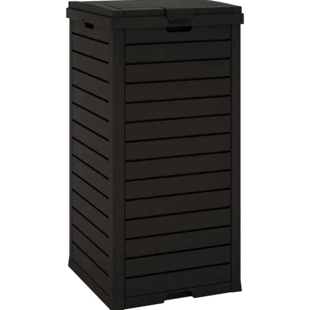 vidaXL Cubo de basura de exterior polipropileno 41x41x86 cm Negro