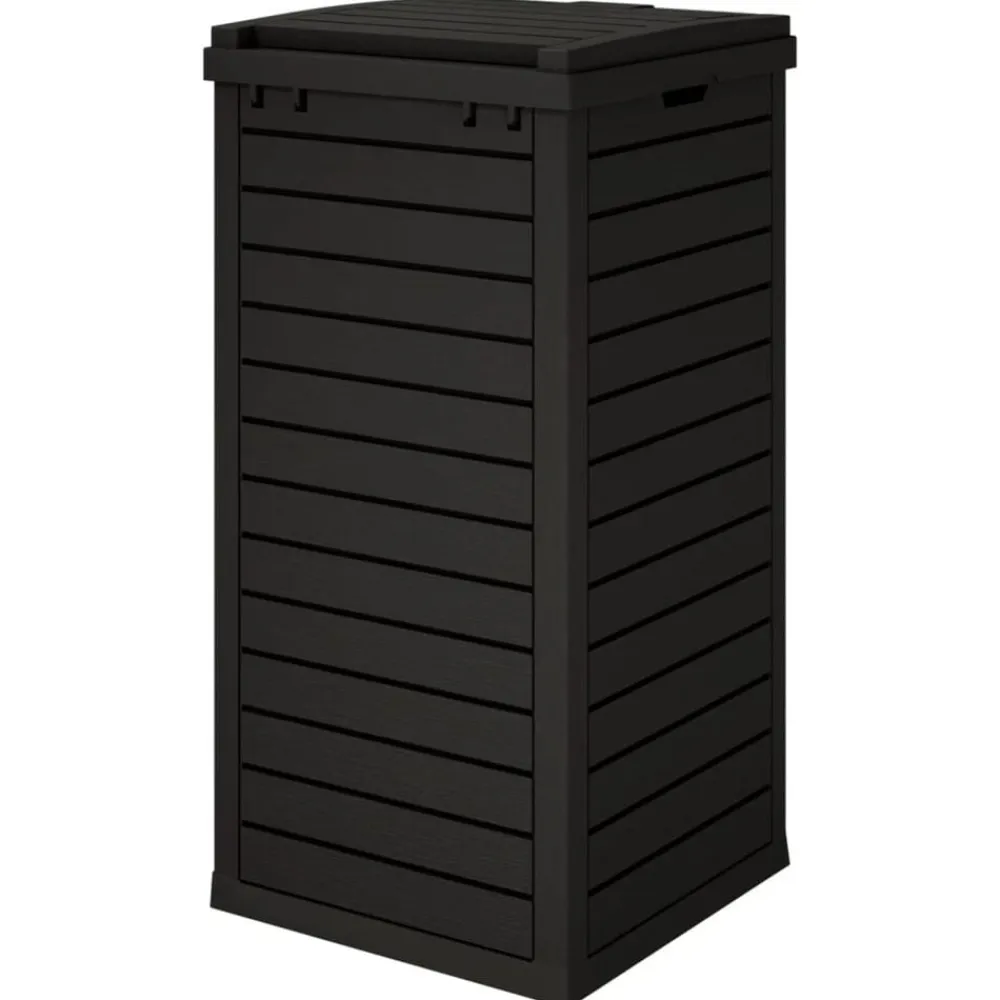 vidaXL Cubo de basura de exterior polipropileno 41x41x86 cm Negro