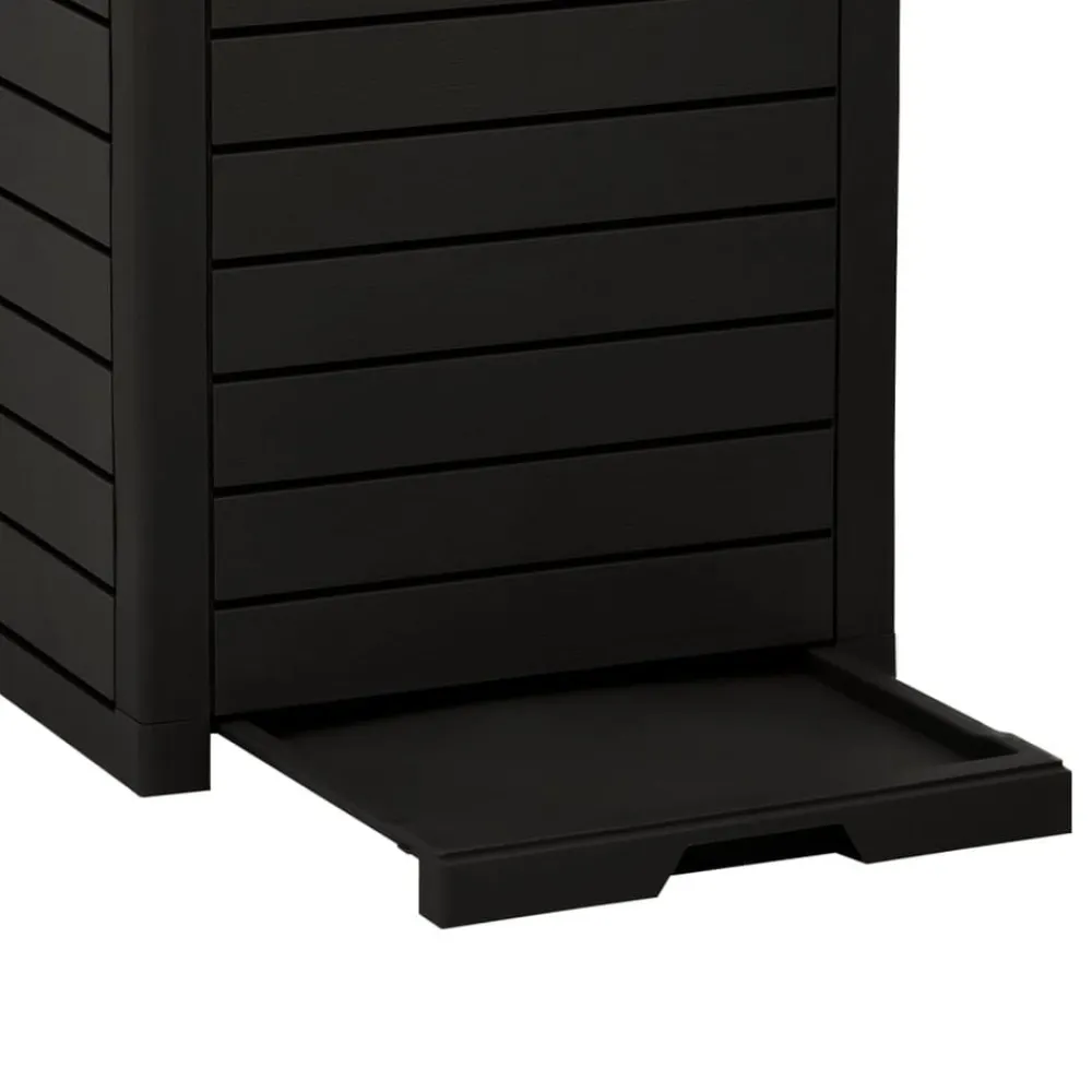 vidaXL Cubo de basura de exterior polipropileno 41x41x86 cm Negro