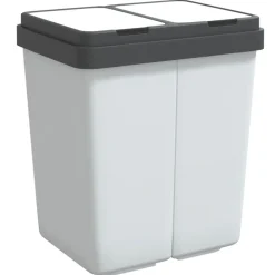vidaXL Cubo de basura doble 2x25 L Blanco Hot