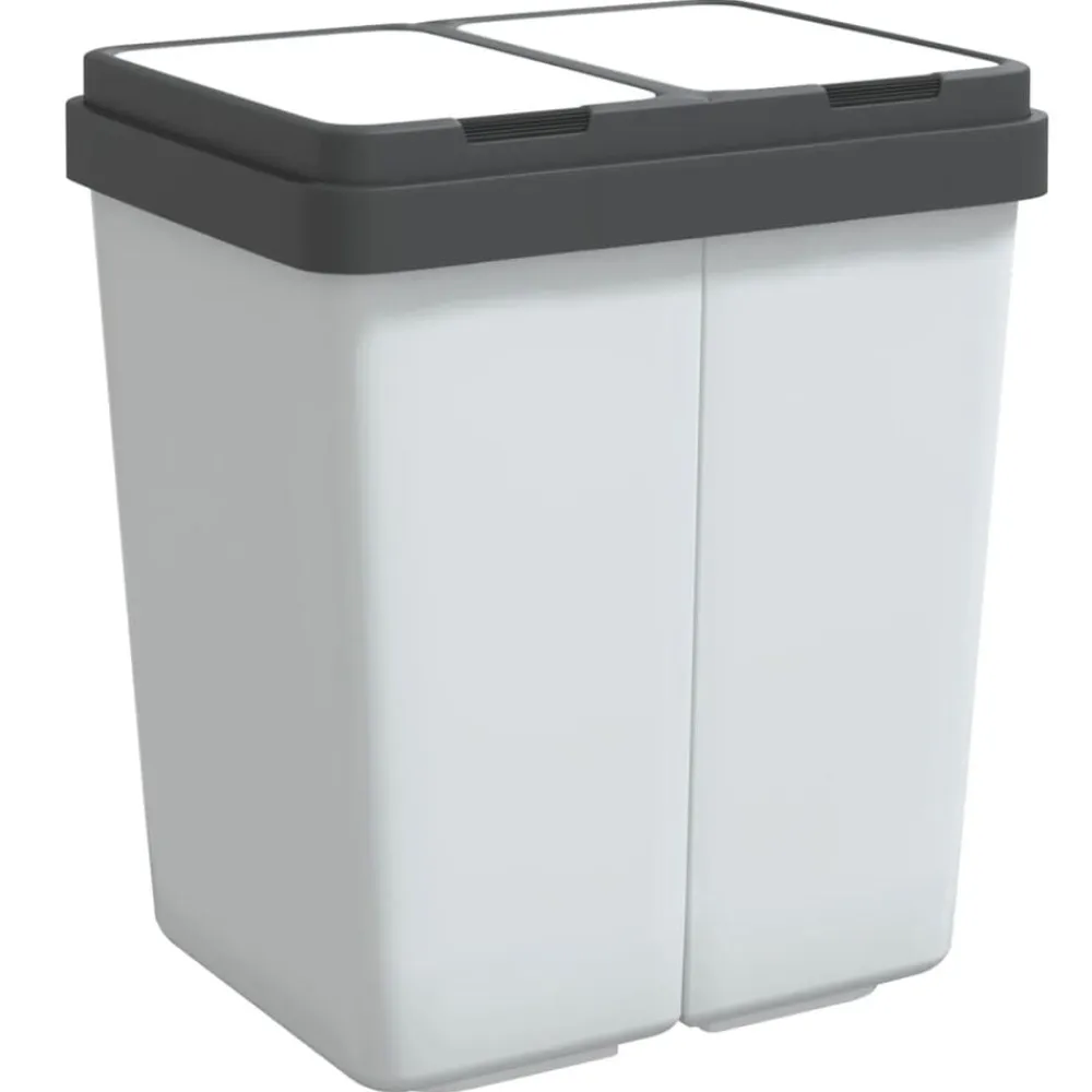 vidaXL Cubo de basura doble 2x25 L Blanco Hot