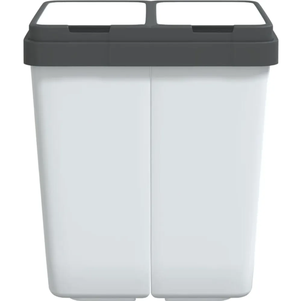 vidaXL Cubo de basura doble 2x25 L Blanco Hot