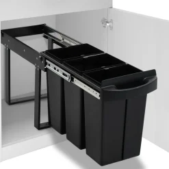 vidaXL Cubo de basura extraíble en armario de cocina cierre suave 36 L Outlet