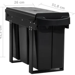 vidaXL Cubo de basura extraíble en armario de cocina cierre suave 36 L Outlet