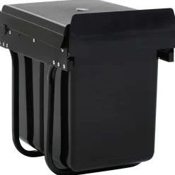 vidaXL Productos Del Hogar-Cubo de basura extraíble en armario de cocina cierre suave 20 L