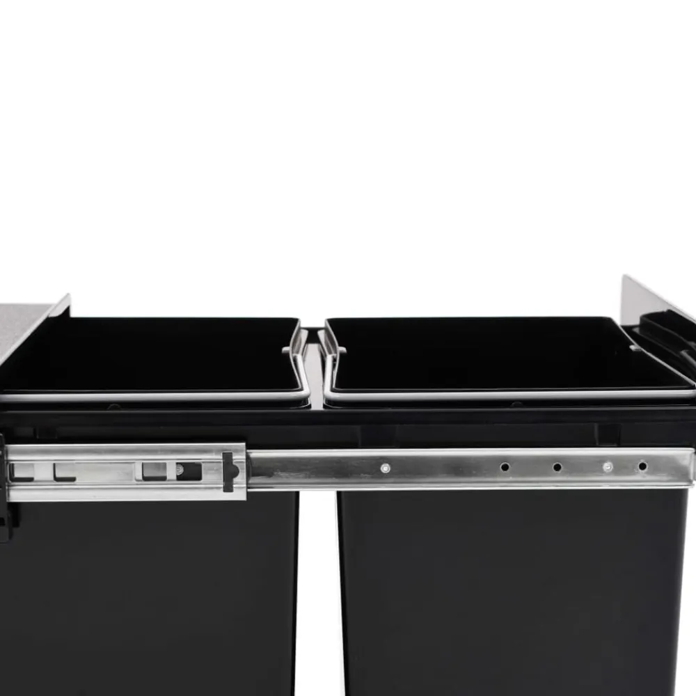 vidaXL Productos Del Hogar-Cubo de basura extraíble en armario de cocina cierre suave 20 L