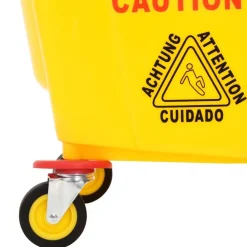 vidaXL Carretones Y Caddies De Mantenimiento-Cubo para fregona con escurridor y ruedas PP amarillo 36 L
