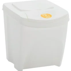 vidaXL Cubos de basura apilables 4 uds polipropileno 100 L Blanco Best