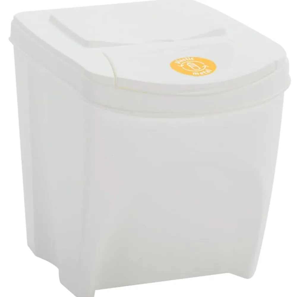 vidaXL Cubos de basura apilables 4 uds polipropileno 100 L Blanco Best