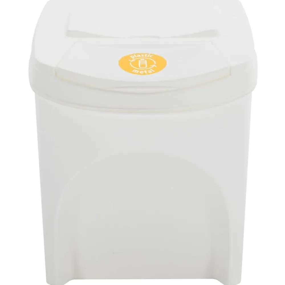 vidaXL Cubos de basura apilables 4 uds polipropileno 100 L Blanco Best