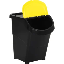 vidaXL Productos Del Hogar-Cubos de basura apilables con tapa 3 uds PP 120 L