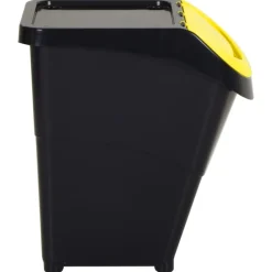 vidaXL Productos Del Hogar-Cubos de basura apilables con tapa 3 uds PP 120 L
