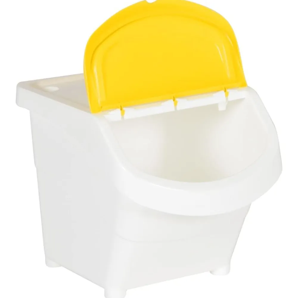 vidaXL Cubos de basura apilables con tapa 3 uds PP 78 L Blanco New